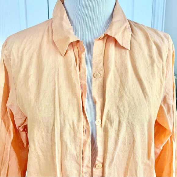 Eileen Fisher Sunburnt orange Cotton Button Up Top - Picture 2 of 11